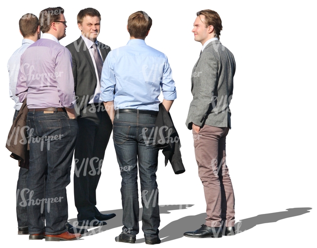 group of businessmen standing in a circle