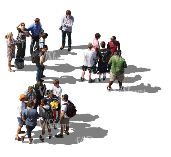 groups of people seen from above