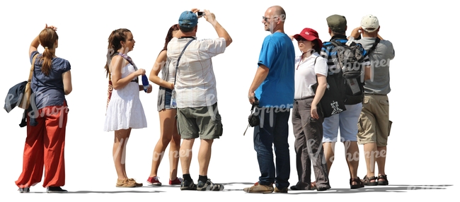 group of tourists standing
