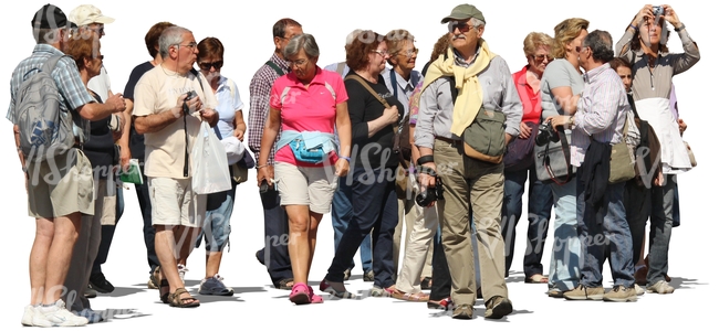 large group of middle-aged people walking