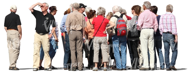 group of elderly people standing in a group