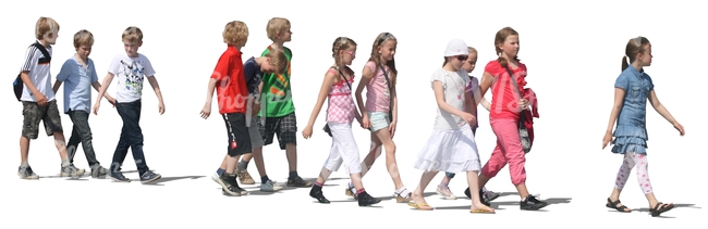 group of children walking