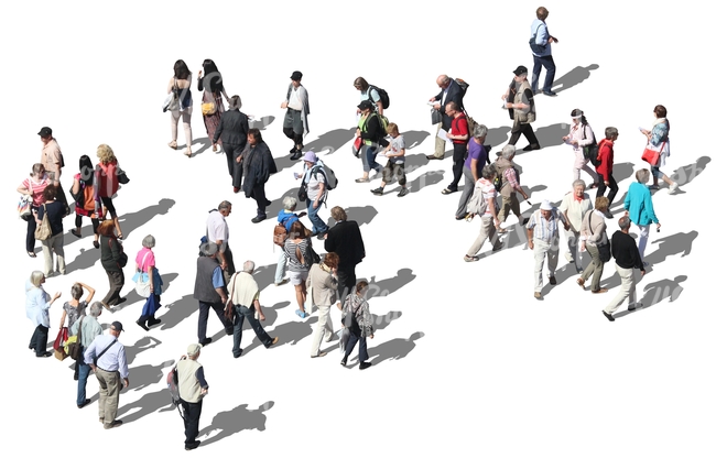 crowd of people seen from above