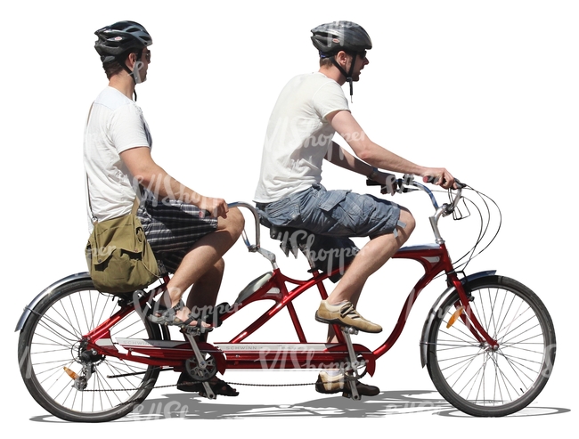 two men riding a tandem