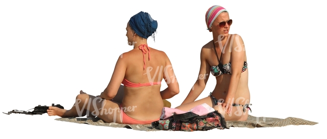two women sunbathing