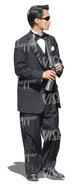 cut out man in a tuxedo