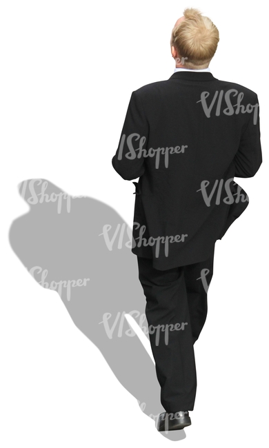 businessman walking seen from above