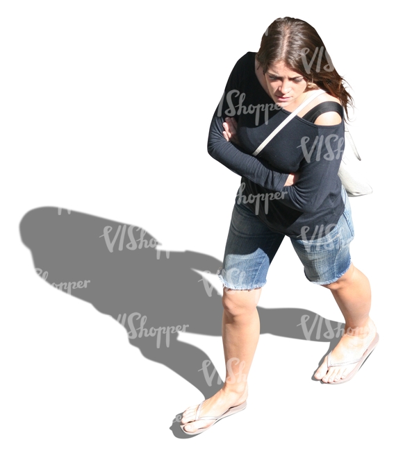 cut out woman walking