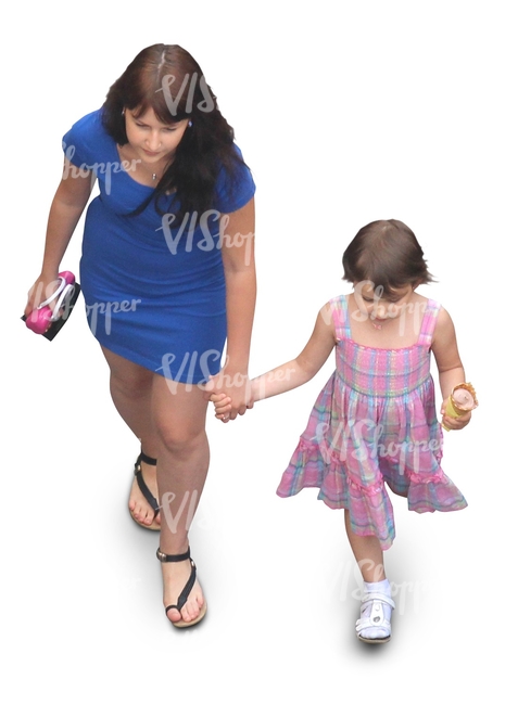 mother and daughter walking hand in hand