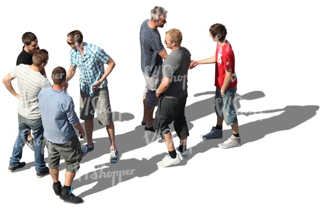 group of men shaking hands