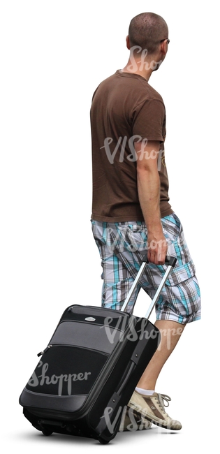 man carrying a suitcase 