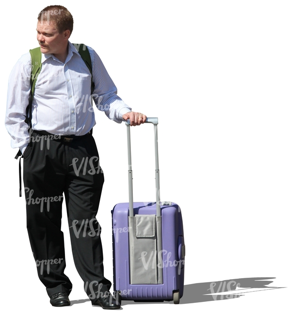 man with a suitcase standing