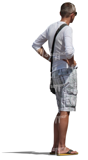 cut out man in white clothes standing