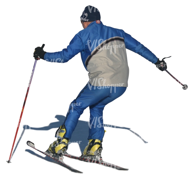 cut out man skiing downhill