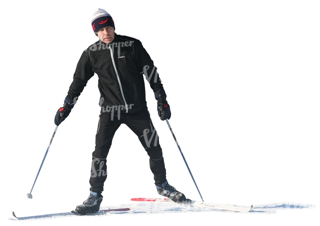 cut out man skiing