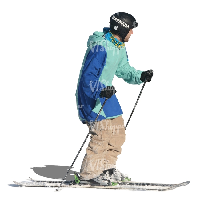 cut out man alpine skiing