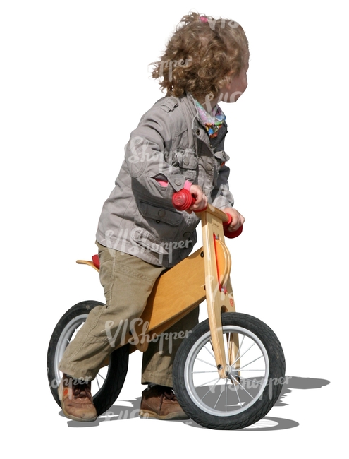 cut out girl riding a likeabike