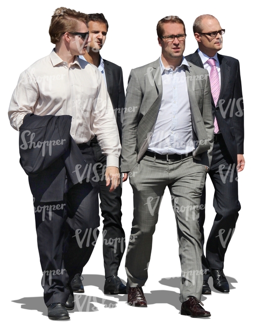 group of businessmen walking