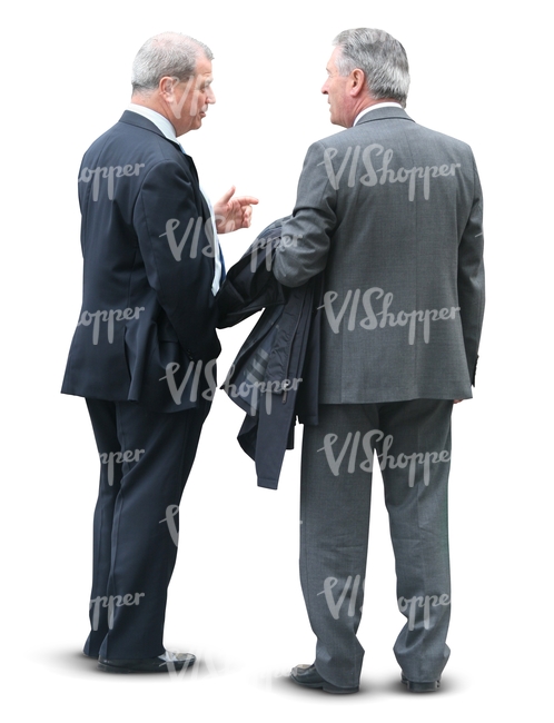 two businessmen standing and talking