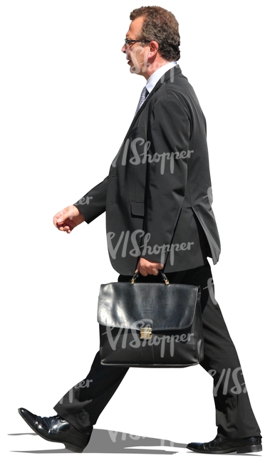 businessman walking with briefcase in hand