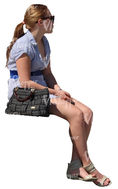 long-haired woman sitting