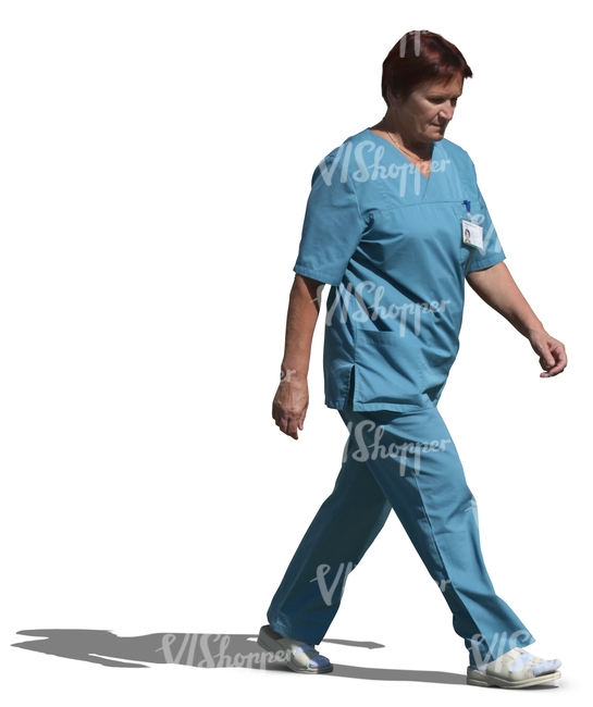cut out nurse walking