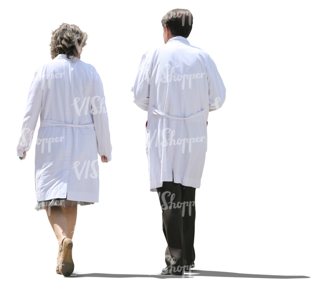 two cut out doctors walking