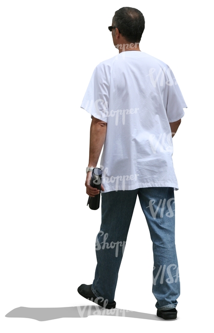 cut out male medical worker walking