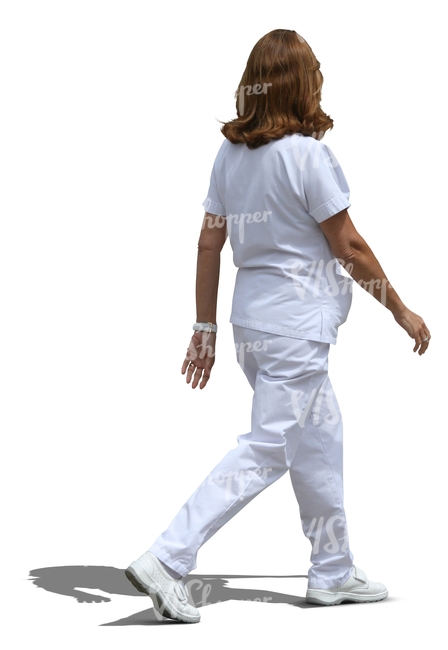 cut out hospital worker walking