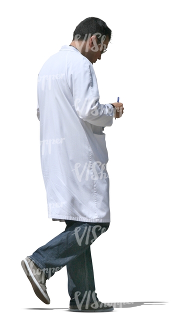 cut out male doctor walking