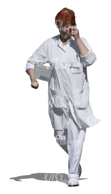 cut out hospital worker walking