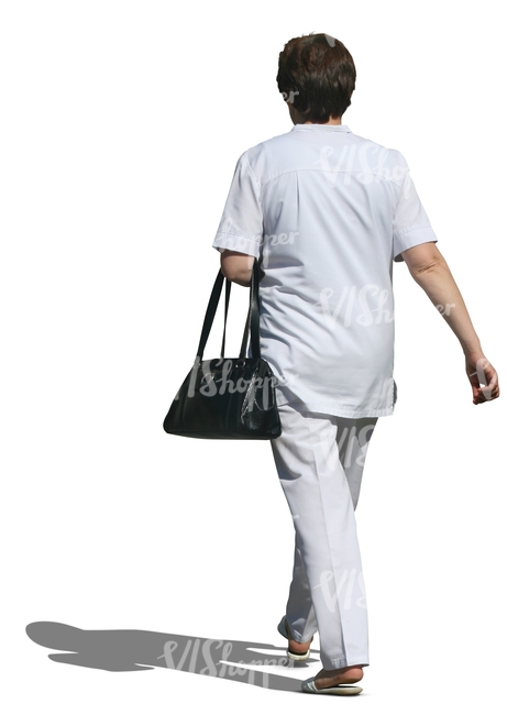 cut out medical worker with a bag walking