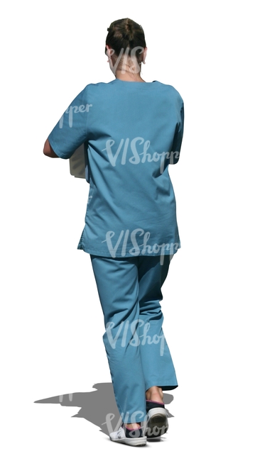 cut out medical worker walking