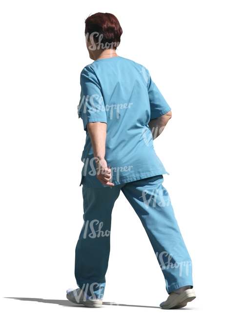 cut out nurse walking