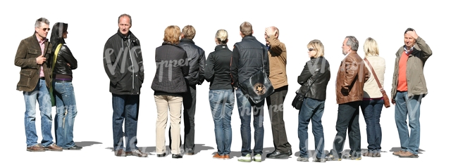 cut out group of people standing