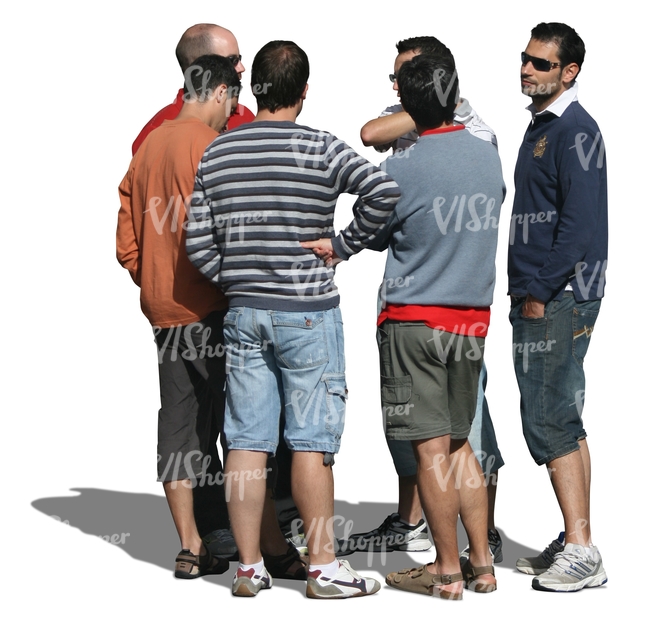 cut out group of men standing in a circle