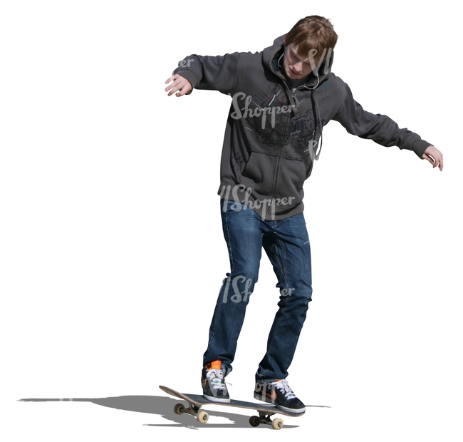 cut out teenager riding a skateboard 