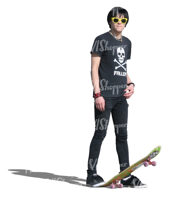 cut out teenager with a skateboard