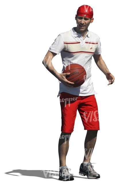 cut out man with a basketball