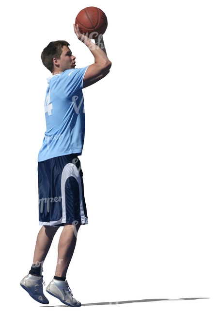 cut out man playing basketball