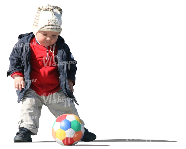 cut out boy playing with a ball