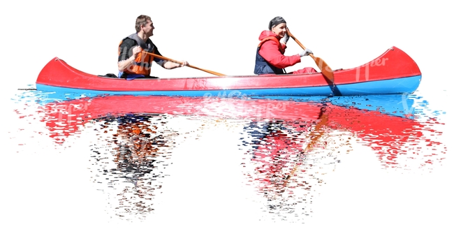 man and woman kayaking