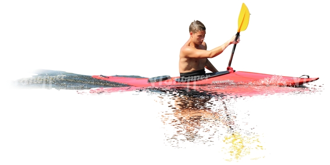 cut out man kayaking
