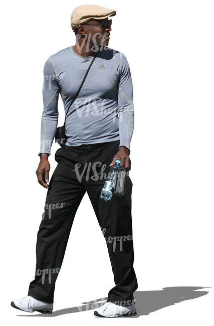 cut out african man walking