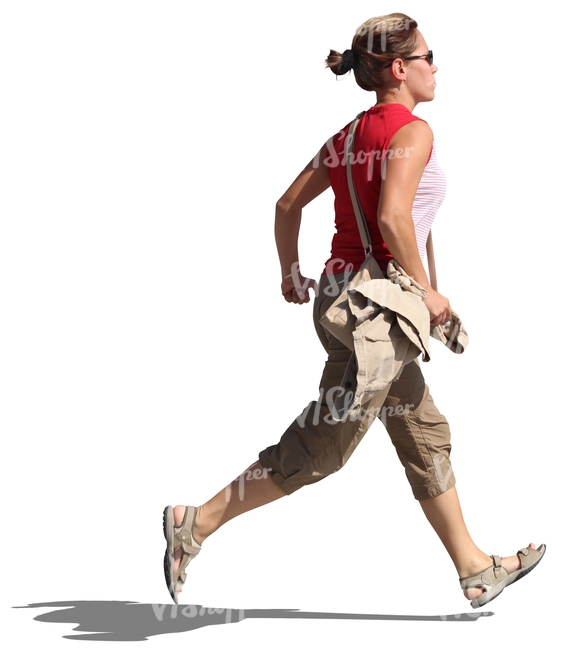 cut out woman running