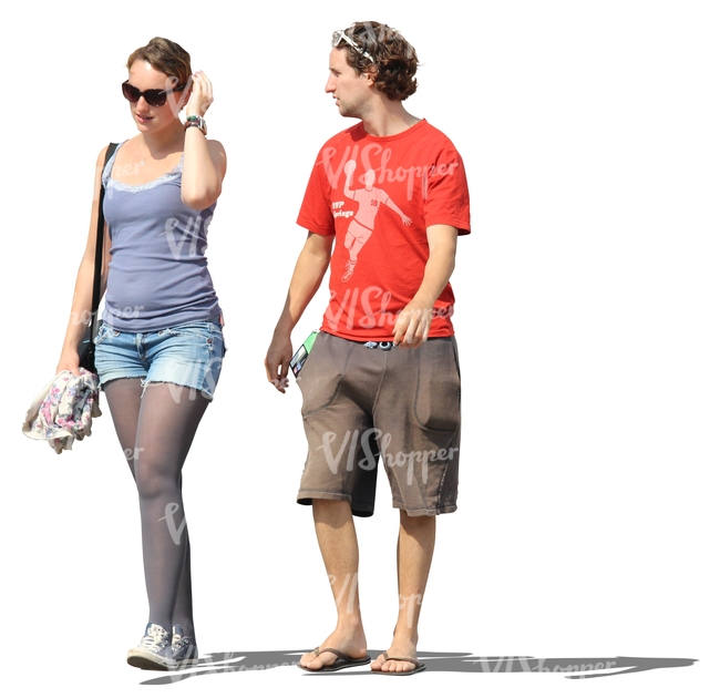 couple walking and talking