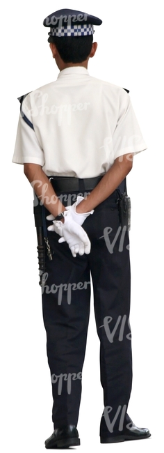 asian policeman standing