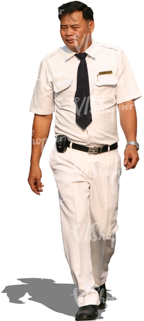 cut out asian businessman walking