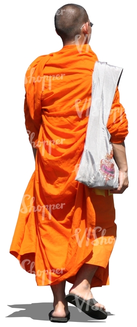 cut out buddhist monk walking