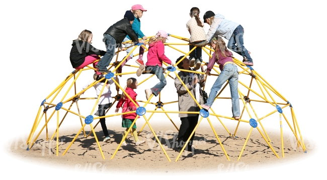 cut out children playing on the playground